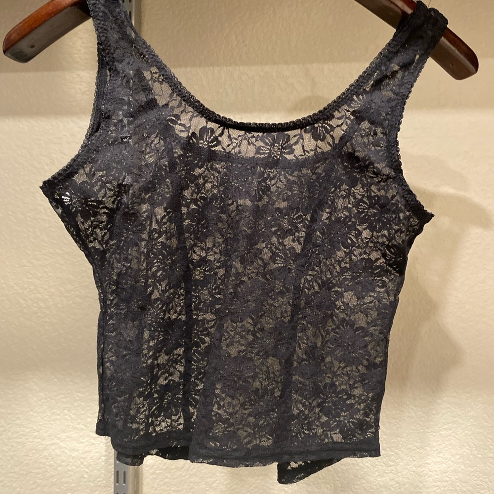 Black Lace Tank Top and booty short set